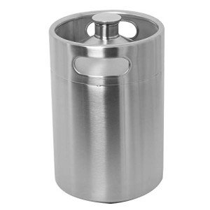 LuckyHigh 5L 170 Oz Beer Keg 304 Stainless Steel Draft Beer Bottle Portable Homebrewing Beer Barrel