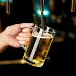 4 Pack Heavy Beer Glass Mug - 16oz Beer Mug, Large Beer Glasses with Handle, Frozen Beer Mugs For Freezer, Classic Beer Mug glasses Set Glass Steins for Bar, Beverage, Dishwasher Freezer Safe 485ML