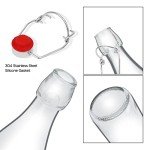 ZEBEIYU 10 Pack Swing Top Glass Bottles 8.5 oz,Flip Top Beer Brewing Bottles for Kombucha, Homemade, Kefir, Water, Beverages, Soda, Oil, Vinegar, Fermentation,Limoncello