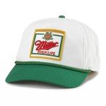 AMERICAN NEEDLE Miller High Life Beer Roscoe Adjustable Snapback Baseball Trucker Hat (23008A-MHL-WHKL)
