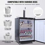 VEVOR Digital Beer Kegerator, Single Tap Draft Beer Dispenser, Full Size Keg Refrigerator With Shelves, CO2 Cylinder, Drip Tray & Rail, 32°F- 75.2°F Temperature Control, 163L,Silver