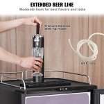 VEVOR Digital Beer Kegerator, Single Tap Draft Beer Dispenser, Full Size Keg Refrigerator With Shelves, CO2 Cylinder, Drip Tray & Rail, 32°F- 75.2°F Temperature Control, 163L,Silver