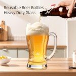 Collgene Flip Top Glass Bottle, 6 Pack Swing Top Glass Bottles with Airtight Cap,16 Oz Glass Bottle with Lids, Amber Glass Beer Bottles for Home Brewing and Wine Bottling