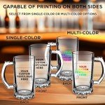 DISCOUNT PROMOS Custom Glass Beer Mug 16 oz. Set of 10, Personalized Bulk Pack - Great for Wedding Favors, Groomsmen Gifts, Birthday Gifts - Clear