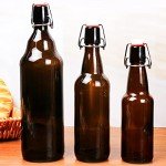 Encheng Amber Glass Bottles with Air Tight Lids 32 oz,Easy Cap Bottles for Beer and Home Brewing,Glass Kombucha Bottles with Stoppers,Swing Top Bottles for Beverages 8 Pack