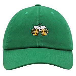 JPAK Cheers Premium Dad Hat Embroidered Baseball Cap Beer Kelly Green