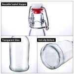 UrSpeedtekLive 6 Pack 16oz Swing Top Glass Bottles, 500ML Glass Brewing Bottles with Airtight Stoppers for Beer, Kombucha, Kefir, Vanilla Extract(Bonus Gaskets and Funnel)