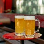 PROLISOK Glass Beer Mugs with Handle – 34 fl. oz. / 1L – Large & Heavy Beer Stein for Root Beer – Best Gift for Men Father Boyfriend Brother Dad – Set of 2