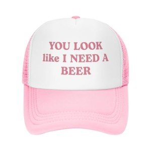 Generic You Look Like I Need A Beer Trucker Hat for Women Hot Pink Funny Gag Trucker Cap for Women Girls