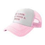 Generic You Look Like I Need A Beer Trucker Hat for Women Hot Pink Funny Gag Trucker Cap for Women Girls