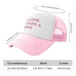 Generic You Look Like I Need A Beer Trucker Hat for Women Hot Pink Funny Gag Trucker Cap for Women Girls