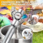 Ferroday 128oz Mini Keg Growler, Stainless Steel Pressurized Beer Growler Portable Keg, Draft Beer Dispenser System Beer Keg Kit with Faucet, 60 psi Co2 Regulator Keep Beer Fresh and Carbonation