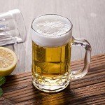TUSAPAM 6 Pack Heavy Beer Mugs, Large Beer Glasses with Handle, 14 Ounce Glass Steins, Classic Beer Mug glasses Set