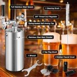 Ferroday 128oz Mini Keg Growler, Stainless Steel Pressurized Beer Growler Portable Keg, Draft Beer Dispenser System Beer Keg Kit with Faucet, 60 psi Co2 Regulator Keep Beer Fresh and Carbonation