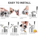 Ferroday 128oz Mini Keg Growler, Stainless Steel Pressurized Beer Growler Portable Keg, Draft Beer Dispenser System Beer Keg Kit with Faucet, 60 psi Co2 Regulator Keep Beer Fresh and Carbonation