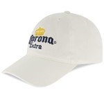 Concept One Corona Extra Dad Hat, Cotton Baseball Cap with Embroidered Logo, Adjustable Baseball Hat, White, One Size