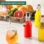 12 Pack 8.5oz Flip Top Glass Bottles, Swing Top Beer Brewing Bottle for 2nd Fermentation, Kombucha, Kefir, Vanilla Extract, Coquito, Juice, Tea - Airtight Stopper Cap Lid, Bonus 4 Bottle Pourers