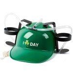 Shyyween St. Patrick's Day Juice Hat Soda Hat Helmet Adjustable Can Holder Cap with Straw for Men Women Gift Festival Holiday Party Favor