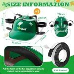 Shyyween St. Patrick's Day Juice Hat Soda Hat Helmet Adjustable Can Holder Cap with Straw for Men Women Gift Festival Holiday Party Favor