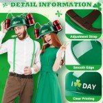 Shyyween St. Patrick's Day Juice Hat Soda Hat Helmet Adjustable Can Holder Cap with Straw for Men Women Gift Festival Holiday Party Favor