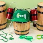 Shyyween St. Patrick's Day Juice Hat Soda Hat Helmet Adjustable Can Holder Cap with Straw for Men Women Gift Festival Holiday Party Favor