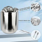 Howaoo 2.5 Gallon/10 L Cleaning Keg, Beer Line Cleaning Kit with 2 D Coupler Made of Stainless Steel, Beer Line Cleaner Used for Beer Line Cleaning, 2.5 Gallon Keg Line Cleaning Kit