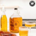 Complete Mead Making Kit - Includes 1-Gallon Glass Fermentation Jar, Auto Siphon, Hydrometer, Alcohol Percentage Tester Jar, Bottle Filler, Airlock, Plug, Funnel, Cleaning Powder & How-To Guide