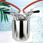 Howaoo 2.5 Gallon/10 L Cleaning Keg, Beer Line Cleaning Kit with 2 D Coupler Made of Stainless Steel, Beer Line Cleaner Used for Beer Line Cleaning, 2.5 Gallon Keg Line Cleaning Kit