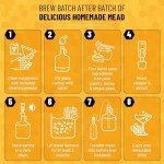 Complete Mead Making Kit - Includes 1-Gallon Glass Fermentation Jar, Auto Siphon, Hydrometer, Alcohol Percentage Tester Jar, Bottle Filler, Airlock, Plug, Funnel, Cleaning Powder & How-To Guide