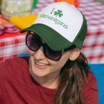 P&B I Shamrock Shenanigans, Irish St Patrick's Day Campaign Adjustable Unisex Hat Cap (Green/White/Green)