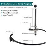 FERRODAY 8" Keg Tap Keg Pump D-System Beer Taps for Kegs US Keg Pump for Beer Keg Tap Kit Beer Keg Tap Beer Tap Keg Pump Tap Keg Taps for Beer Pump Keg Hand Pump Keg Tap for Beer Keg Tapper Party Tap