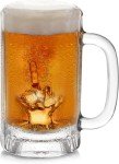 RUGLUSH Middle Finger Beer Mug – Glass Beer Mugs with Handles – Tall Glass Beer Mug for Men – Funny Beer Gifts for Men Birthday, Anniversary, Father’s Day – Sturdy Beer Mug Novelty Gifts for Men