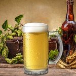 Okllen 8 Pack 16 Oz Glass Beer Mug with Handle, Heavy Large Glass Steins Beer Cups with Stainless Steel Straws, Heavy Base, Thick Drinking Glasses for Freezer, Bar, Cocktail, Alcohol, Beverages, Soda