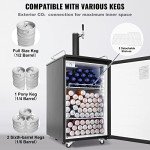 VEVOR Beer Kegerator, Single Tap Draft Beer Dispenser, Full Size Keg Refrigerator With Shelves, CO2 Cylinder, Drip Tray & Rail, 32°F- 50°F Temperature Control, Holds 1/6, 1/4, 1/2 Barrels, Black