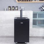 VEVOR Beer Kegerator, Single Tap Draft Beer Dispenser, Full Size Keg Refrigerator With Shelves, CO2 Cylinder, Drip Tray & Rail, 32°F- 50°F Temperature Control, Holds 1/6, 1/4, 1/2 Barrels, Black