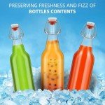 eispap Clear Beer Bottles with Flip Caps, 16oz Glass Bottle with Swinging Top for Airtight Lids, Home Brewing and Fermentation Kombucha, Vanilla Extract, Beverage, Water (Clear 8 pcs)