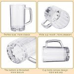 Mifoci 20 Pcs Plastic Beer Mugs with Handles Bulk Clear Beer Stein Glasses Reusable Large Drinking Cups for Bar Home Hotel Cocktail Beverages Milk Juice Alcohol Soda(16 oz)