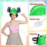 zsccxq 2 Pcs Juice Hat Funny soda Hat juice Helmet Adjustable soda Hat can Holder Soda Cap with Straw for Sports Games Christmas Party Supplies Gifts (Green)