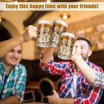 Mifoci 20 Pcs Plastic Beer Mugs with Handles Bulk Clear Beer Stein Glasses Reusable Large Drinking Cups for Bar Home Hotel Cocktail Beverages Milk Juice Alcohol Soda(16 oz)