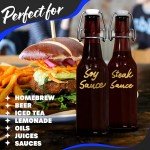 Nevlers 18PK 8.5Oz Swing Top Glass Bottles | Mini Beer Bottles | Amber Glass Bottle Gifts for Men & Women | Juice Bottles | Hot Sauce Bottles | Wine Bottles | Vanilla Extract Bottles | Syrup Bottles