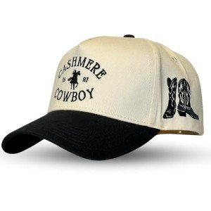 Vintage Trucker Hat | Country Cowboy Cute Preppy Retro Western Trucker Hats | Men Women Trendy Snapback | Tan Red Green Black (Cashmere Cowboy | Black)
