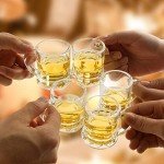 JUXINGDAZYF Mini Beer Mugs, Set of 24, 2 Oz with Handles, Glass Mugs for Beer, Whiskey, Tequila, Vodka