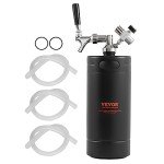 Beer Growler Tap System, 128Oz 4L Mini Keg, 304 Stainless Steel Pressurized Beer Growler, Keg Growler with Pressure Display, CO2 Regulator Faucet, Leak-Proof Ring For Draft, Homebrew, Craft Beer