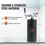 Beer Growler Tap System, 128Oz 4L Mini Keg, 304 Stainless Steel Pressurized Beer Growler, Keg Growler with Pressure Display, CO2 Regulator Faucet, Leak-Proof Ring For Draft, Homebrew, Craft Beer
