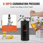 Beer Growler Tap System, 128Oz 4L Mini Keg, 304 Stainless Steel Pressurized Beer Growler, Keg Growler with Pressure Display, CO2 Regulator Faucet, Leak-Proof Ring For Draft, Homebrew, Craft Beer