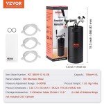 Beer Growler Tap System, 128Oz 4L Mini Keg, 304 Stainless Steel Pressurized Beer Growler, Keg Growler with Pressure Display, CO2 Regulator Faucet, Leak-Proof Ring For Draft, Homebrew, Craft Beer