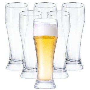 Wlasss Beer Glasses Set of 6,14.7oz Glasses Drinking Set, Craft Pint Glasses for Freezer Supply Aroma Retention, Tall Beer Mug and Glassware Gifts for Men