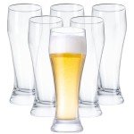 Wlasss Beer Glasses Set of 6,14.7oz Glasses Drinking Set, Craft Pint Glasses for Freezer Supply Aroma Retention, Tall Beer Mug and Glassware Gifts for Men