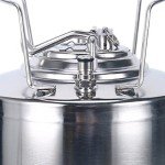 YB YaeBrew Stainless Steel 2.6 Gallon Mini Ball Lock Keg System For Small Batch HomeBrewing Beer Brewing Strap Handle (10L)