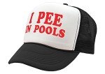 I Pee in Pools Funny Dare Gag Gift Joke - Adult Trucker Cap Hat, Black
